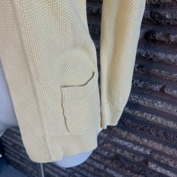 Appleseed’s Yellow Seed Stitch Linen Blend Open Cardigan Sweater  Size Small - Picture 6 of 7